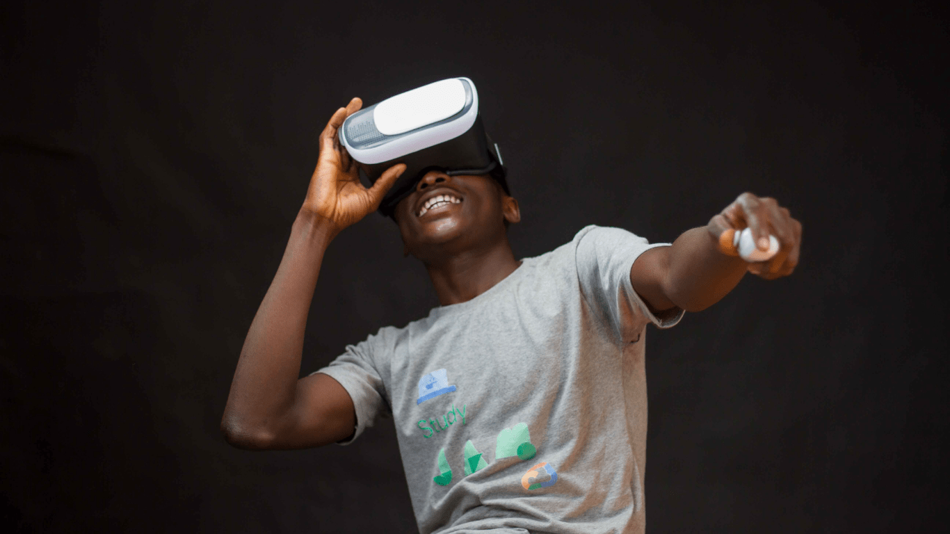 a person wearing a vr headset