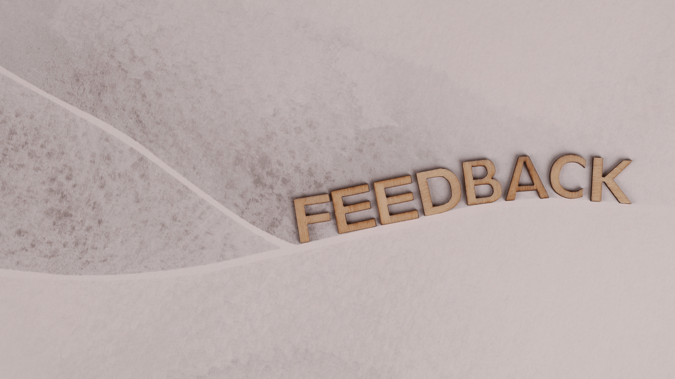 The word feedback is written