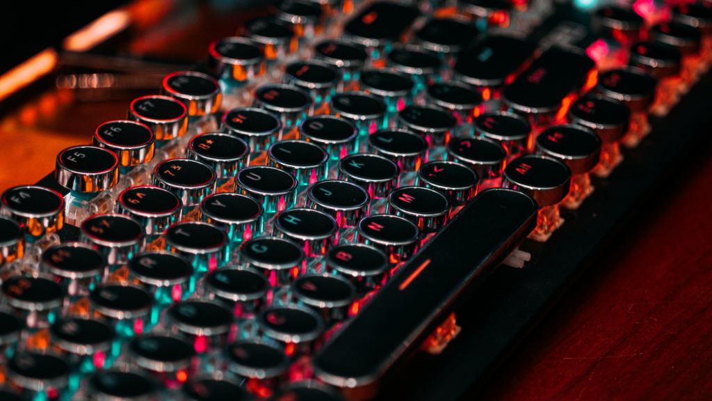 a close up view of a computer keyboard