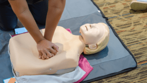 a person doing a cpr