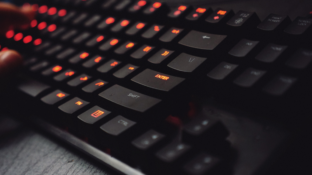 a close up view of a computer keyboard