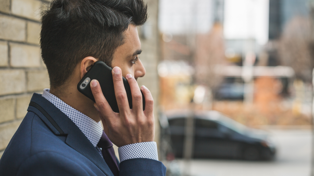 a person talking on the phone 