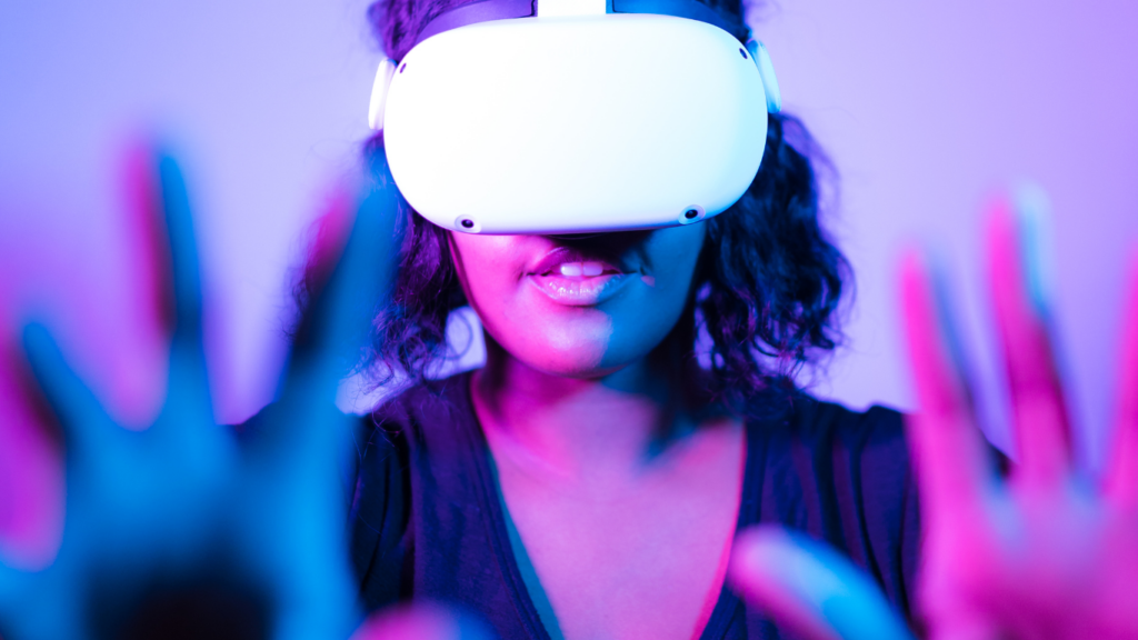 a person wearing a vr headset