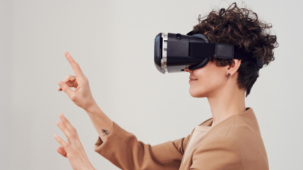 woman wearing vr googles