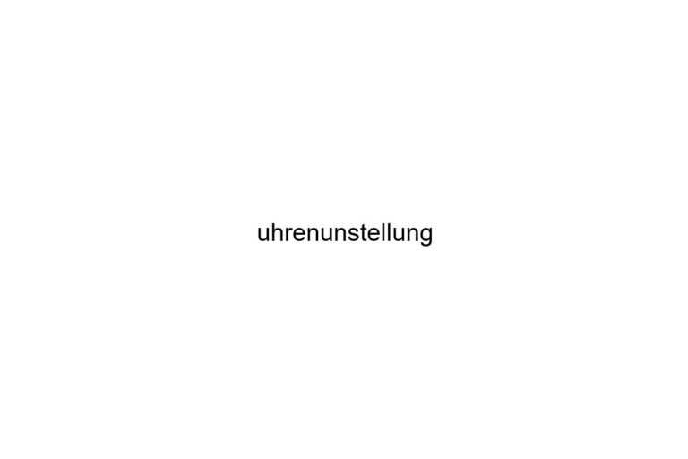 uhrenunstellung